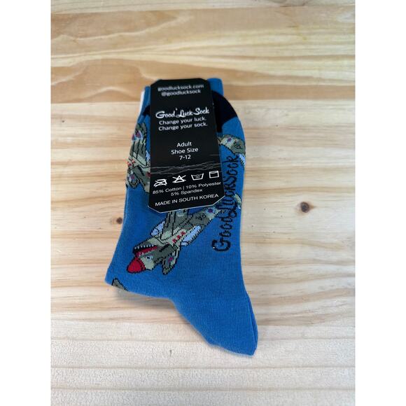 New Good Luck Sock Adult Crew Socks WWII Airplane Design Mens Gift - Picture 2 of 8